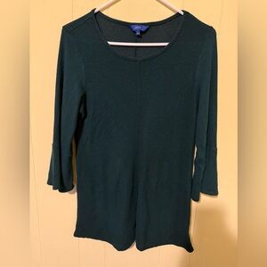 Apt. 9 Deep Green Scoop Neck Tunic with Flared Sleeves